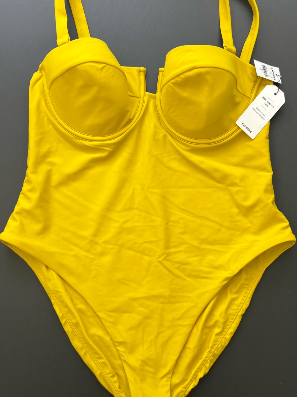 Express Bright Yellow Underwire One-Piece Swimsuit